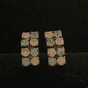 Blue and silver rhinestone earrings 💙
